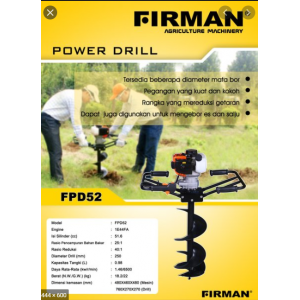 FIRMAN POWER DRILL / MESIN BOR FPD 52 DRILL BIT 10" 250MM
